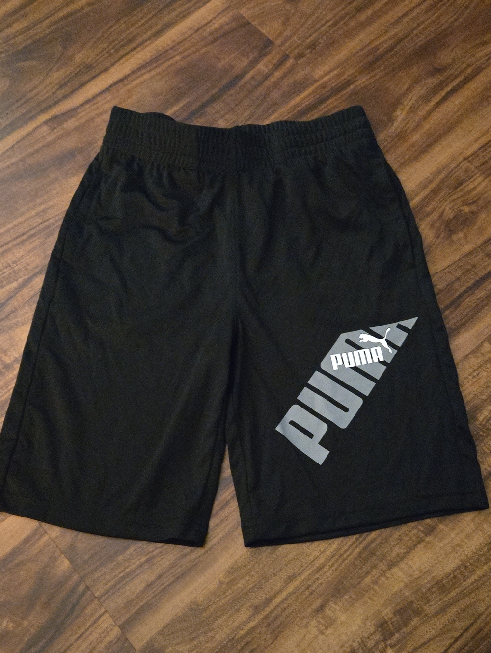 NWOT Puma Black Athletic Shorts with Gray Logo